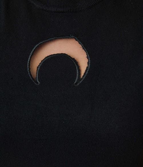 Smak Parlour Moon Cutout Knit Sweater In Black