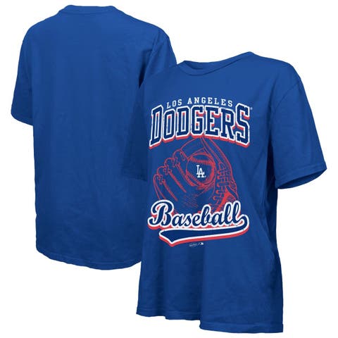 Women's Majestic Threads Royal Los Angeles Dodgers Oversized First Base T-Shirt