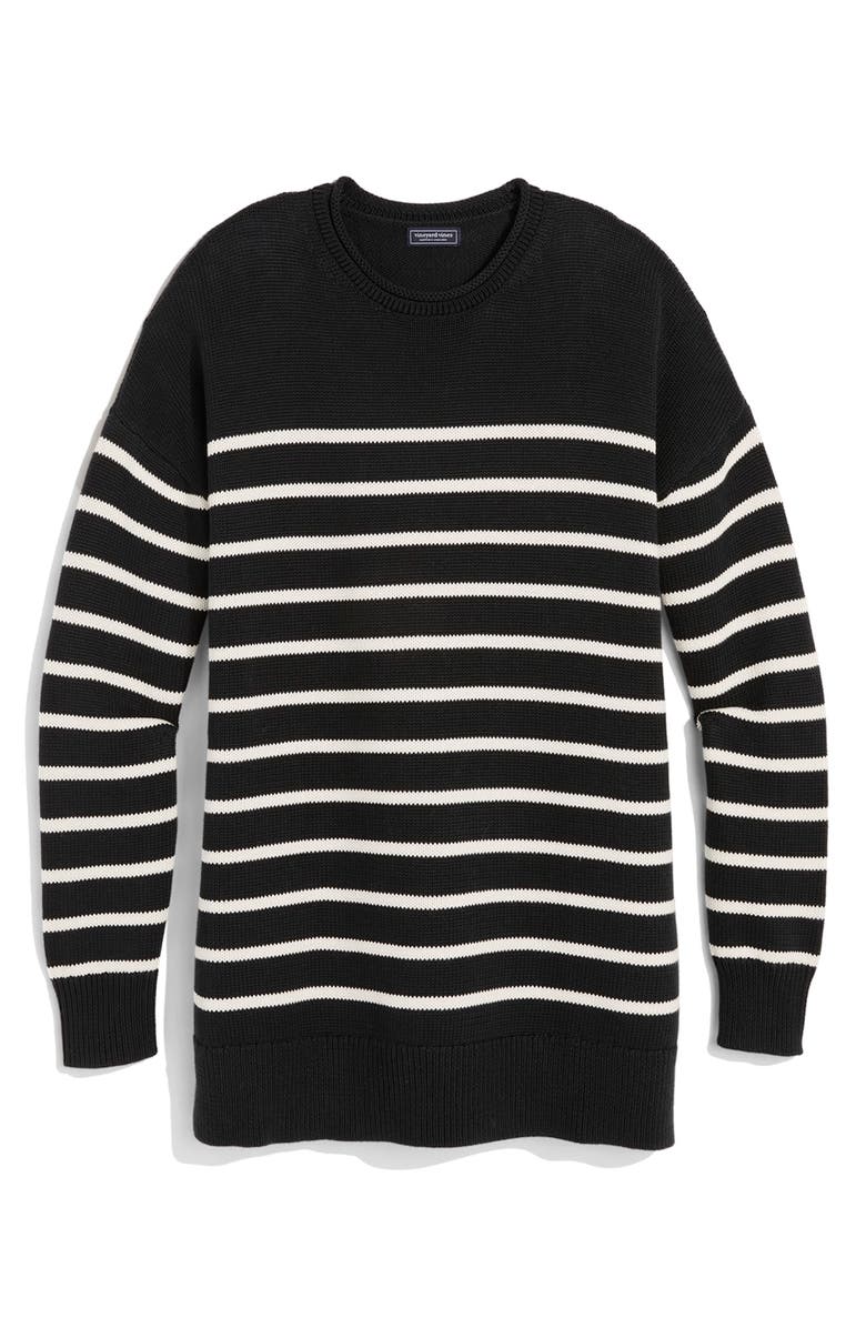 vineyard vines Crewneck Cotton Sweater, Alternate, color, Jamie Stripe Black
