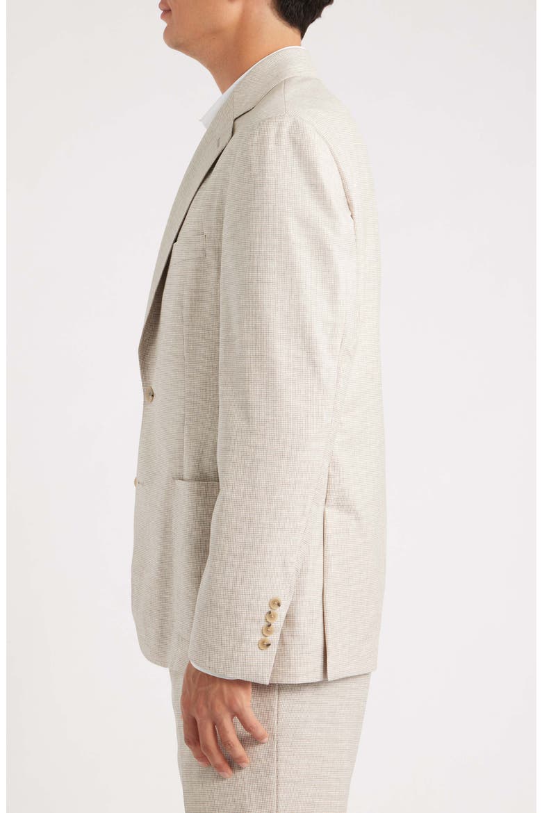 Icon Relaxed Fit Tan Microcheck Wool Suit, Alternate, color, CREAM/ GREY