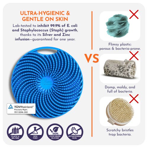 Swirl Scrubber Antimicrobial Silicone Body Scrubber In Multi