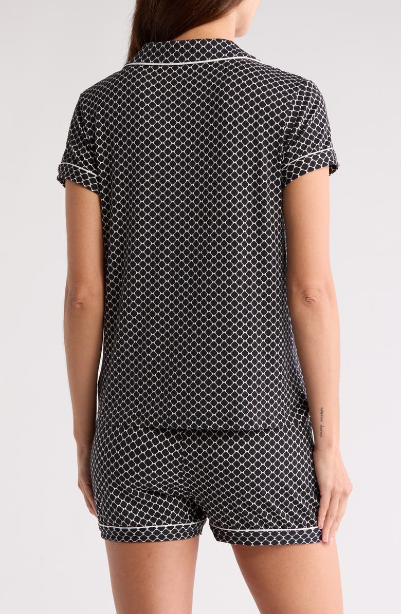 Tart Dixie Short Sleeve Button-Up Shirt & Shorts Pajamas, Alternate, color, Link Fence