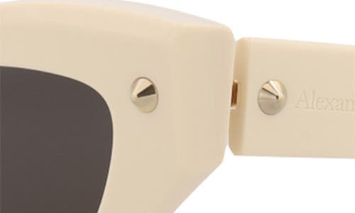 Alexander Mcqueen Mcqueen 52mm Cat Eye Sunglasses In Ivory Ivory Grey