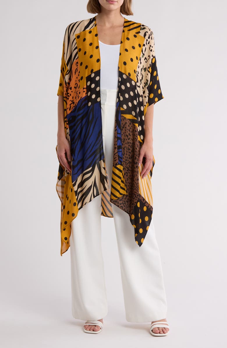 Rachel Roy Print Ruana, Main, color,