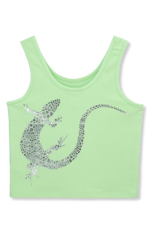 Truce Kids' Lizard Stretch Cotton Graphic Tank In Green