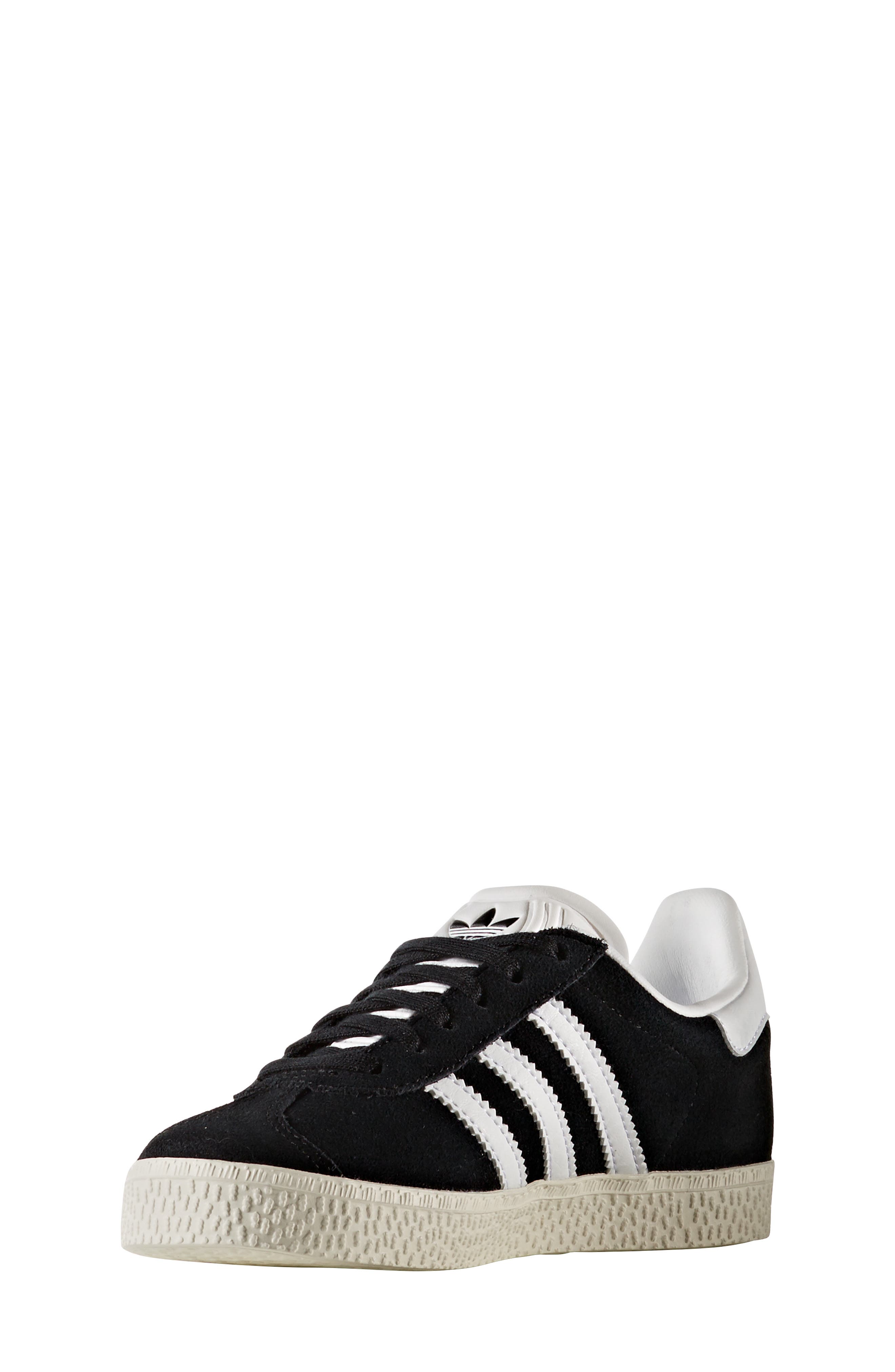 adidas Kids' Gazelle Low Top Sneaker, Main, color, Cblack/Ftw