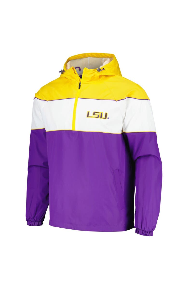 G-III SPORTS BY CARL BANKS Men's G-III Sports by Carl Banks Purple LSU Tigers Center Line Half-Zip Raglan Hoodie Jacket, Alternate, color, Purple