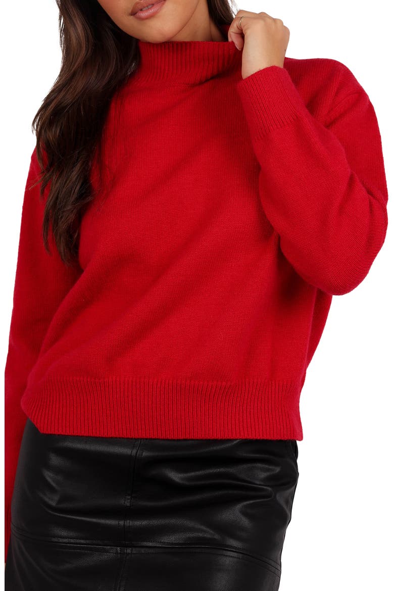 Luda Mock Neck Sweater, Alternate, color, RED