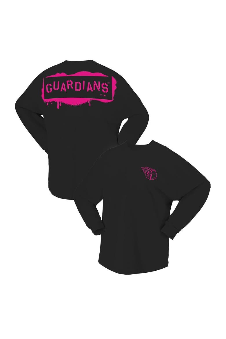 Women's Fanatics  Black Cleveland Guardians Neon Jersey Long Sleeve T-Shirt, Main, color, Black