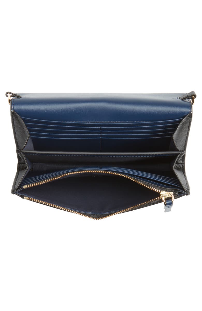Tory Burch Robinson Leather Wallet on a Chain, Alternate, color, 