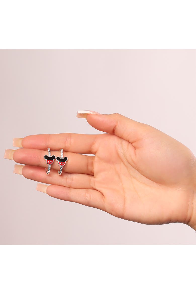 Cubic Zirconia Hoop Earrings, Alternate, color, Silver