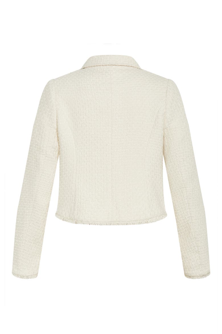 Mariah Fray Hem Tweed Jacket, Alternate, color, IVORY