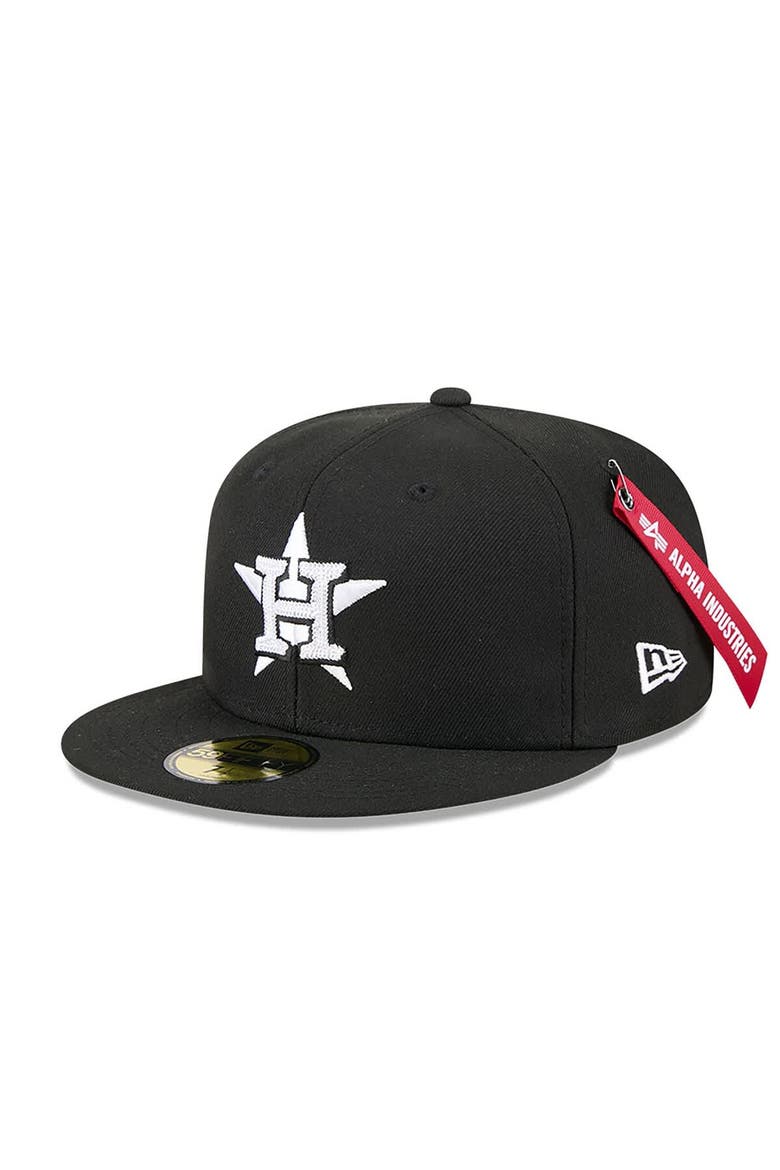 Men's New Era x Alpha Industries  Black Houston Astros 59FIFTY Fitted Hat, Alternate, color, Black