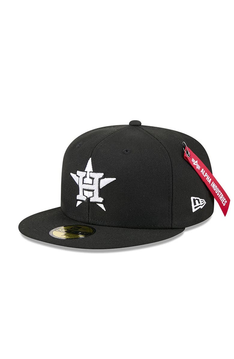 New Era x Alpha Industries Men's New Era x Alpha Industries Black Houston Astros 59FIFTY Fitted Hat, Alternate, color, Black