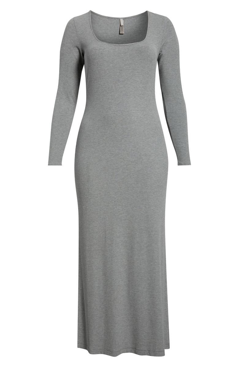SKIMS Soft Lounge Long Sleeve Dress, Main, color, Heather Grey