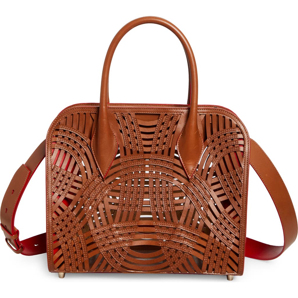 Christian Louboutin Medium Eloise Gaagal Leather Top Handle Bag In Brown