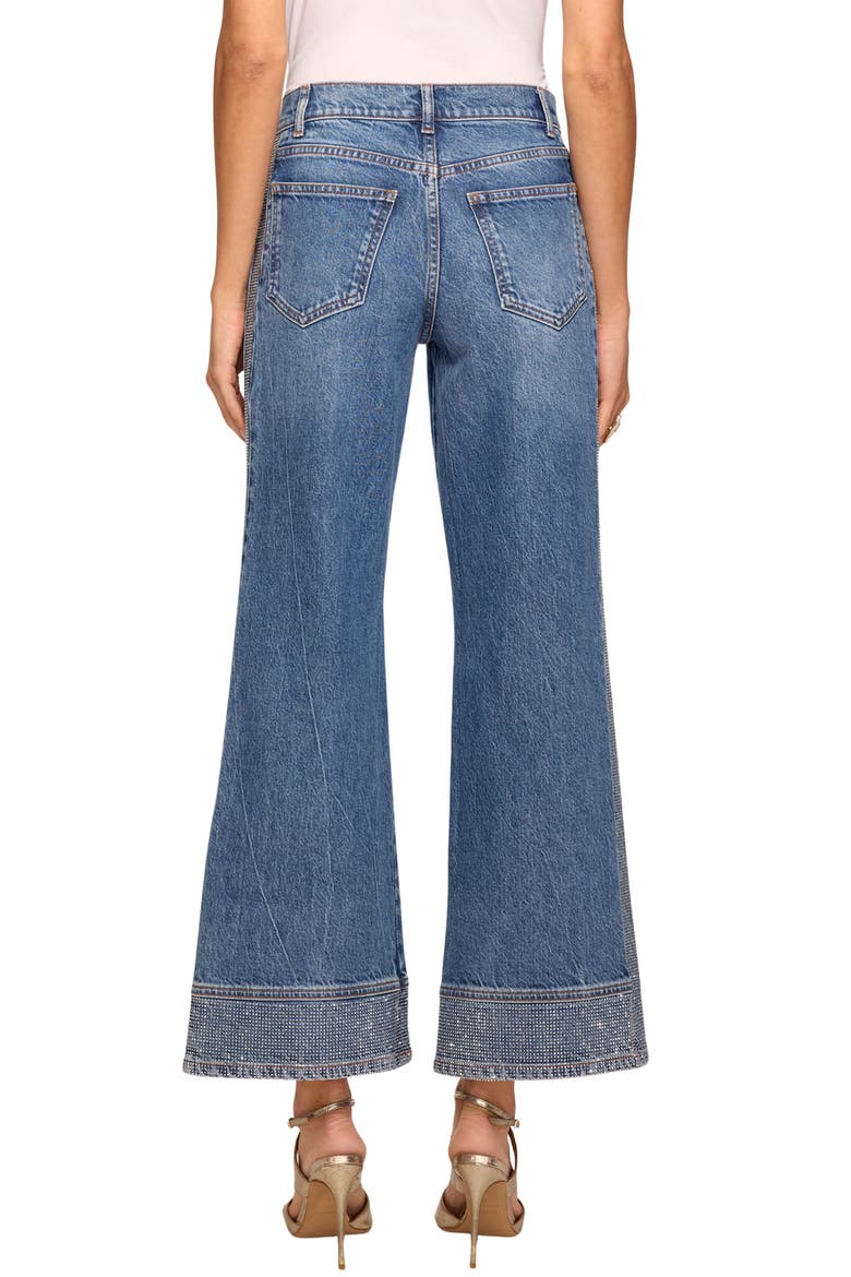Lea Rhinestone High Waist Crop Flare Jeans, Alternate, color, RHINESTONE MID CERULEAN