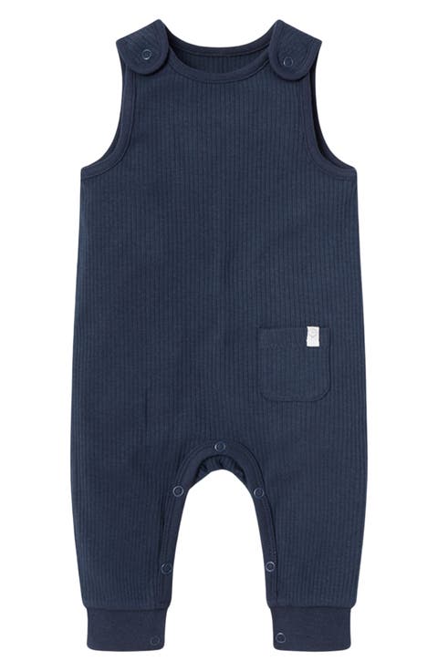 Ribbed Fitted Overall Romper
