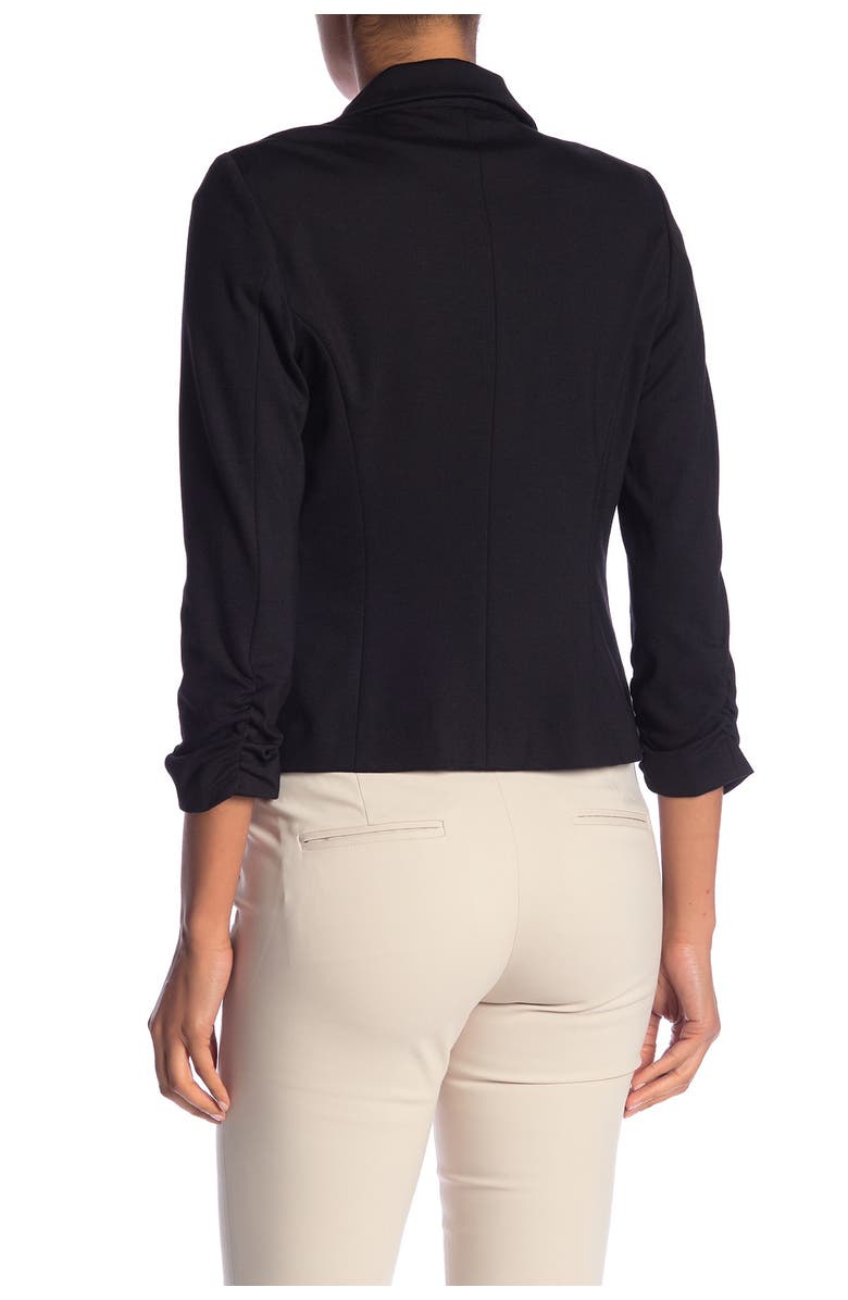 Amanda & Chelsea Ponte 3/4 Length Sleeve Rouched Jacket, Alternate, color,