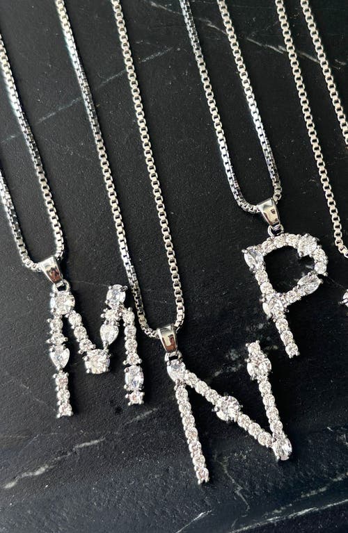 Adornia Mixed Crystal Initial Pendant Necklace