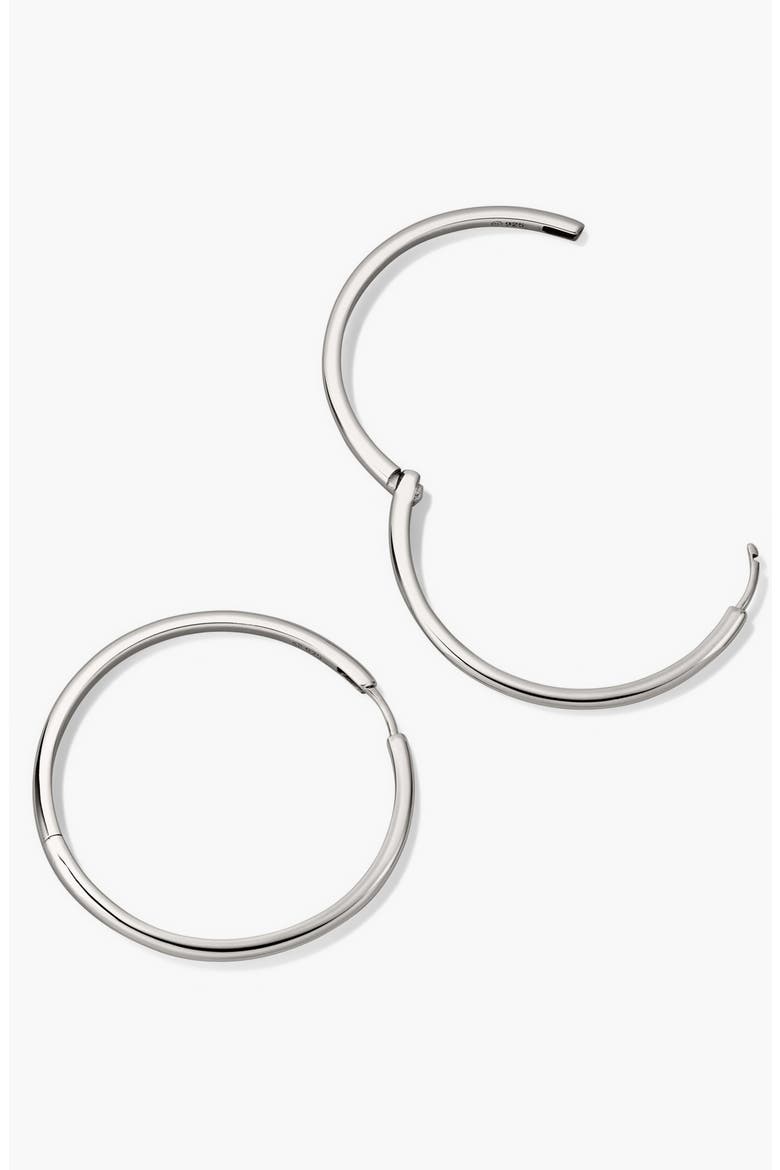Tube Oversized Hoop Earrings, Alternate, color, Sterling Silver