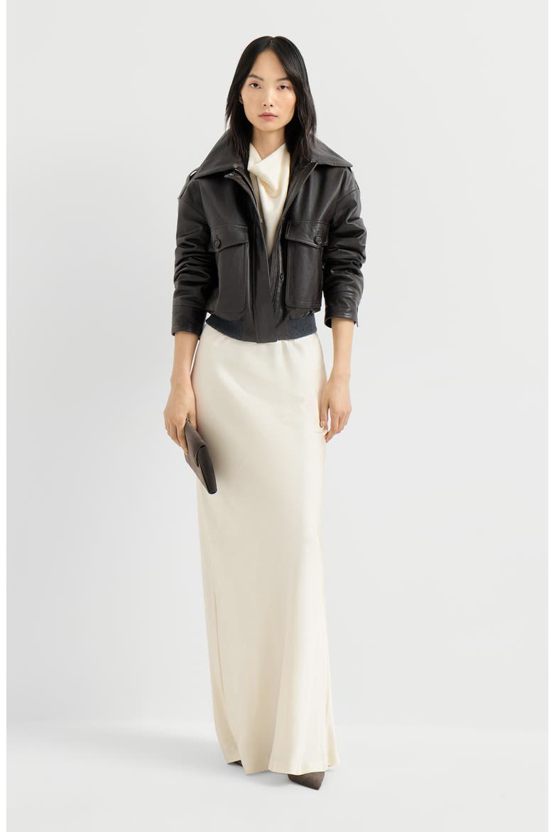Silk satin halterneck dress, Alternate, color, Panama