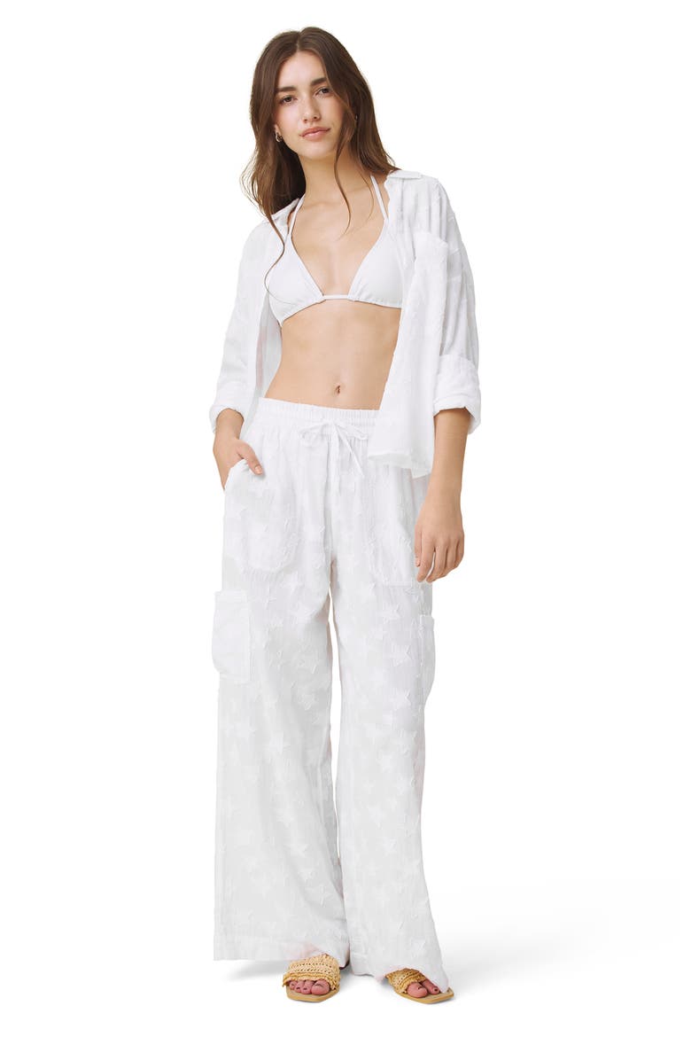 Caprice Star Button-Up Shirt, Alternate, color, WHITE