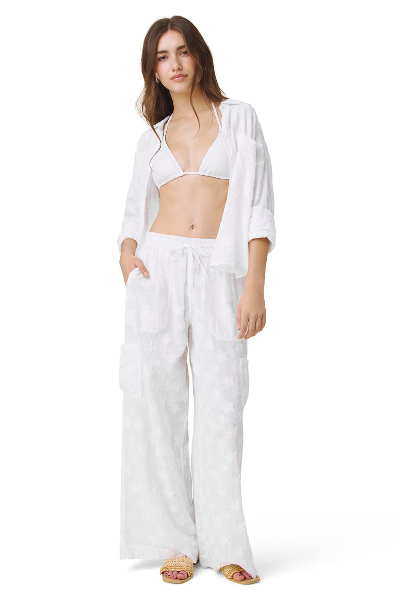Splendid Caprice Star Button-Up Shirt, Alternate, color, White