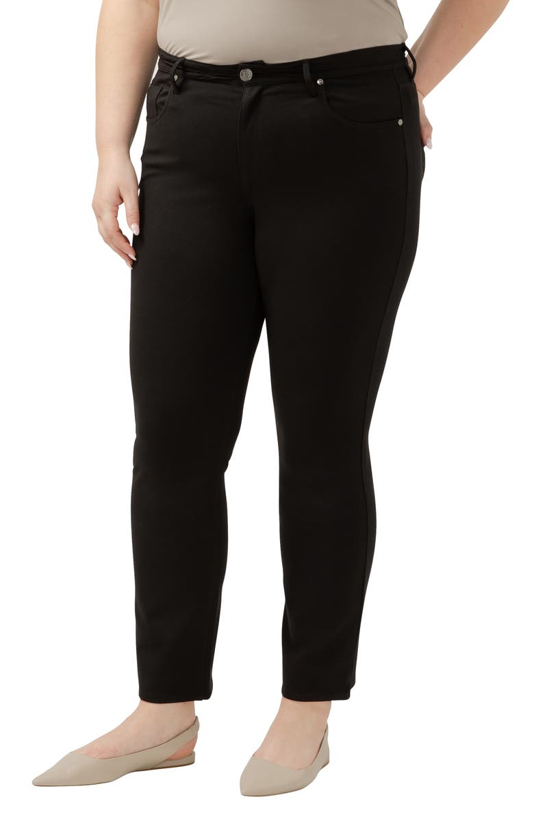 JAG Cassie High Waist Slim Straight Leg Ponte Pants, Alternate, color, Black