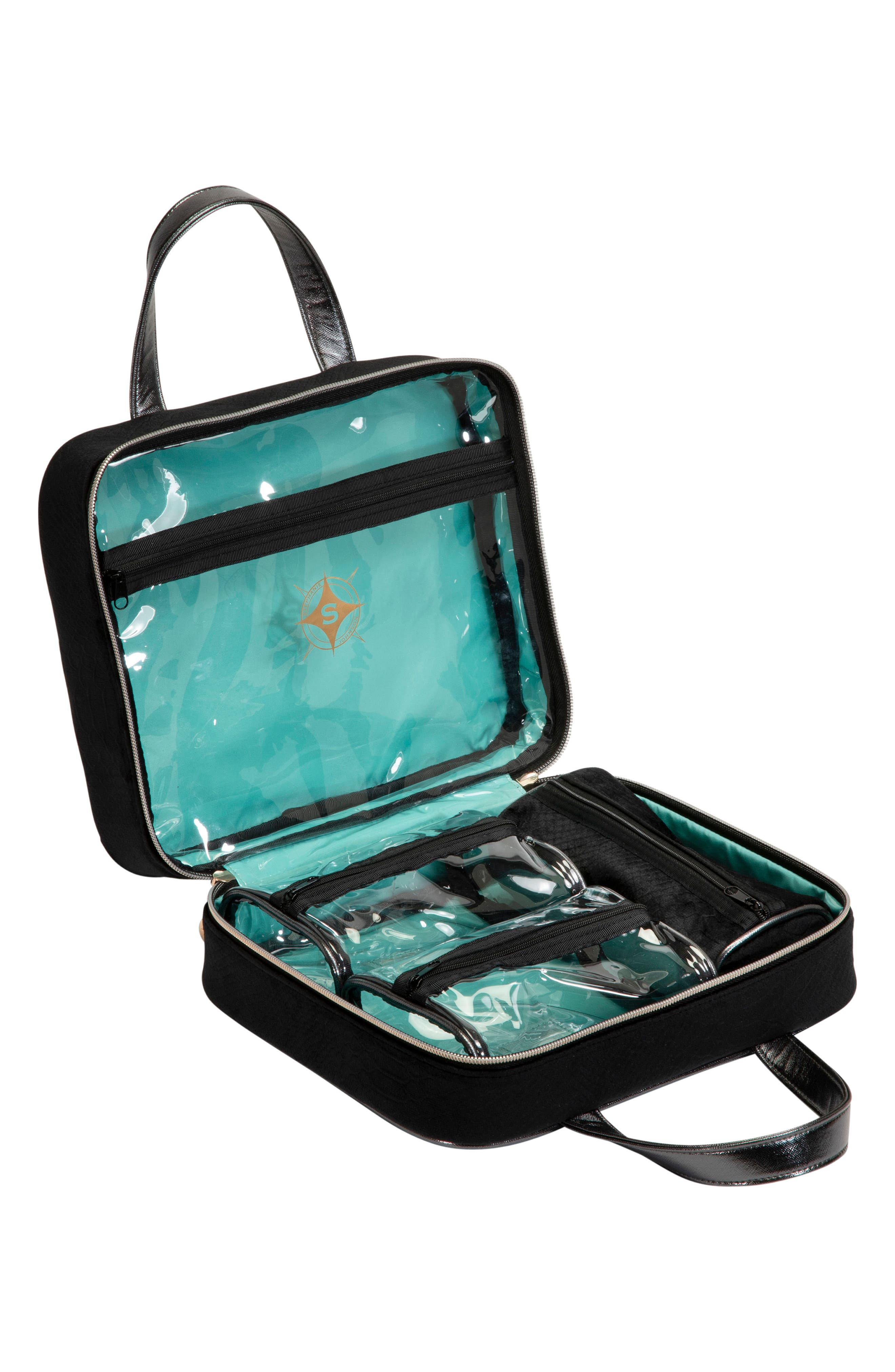 Stephanie Johnson Marais Noir Martha Large Briefcase Cosmetic Case, Alternate, color, 