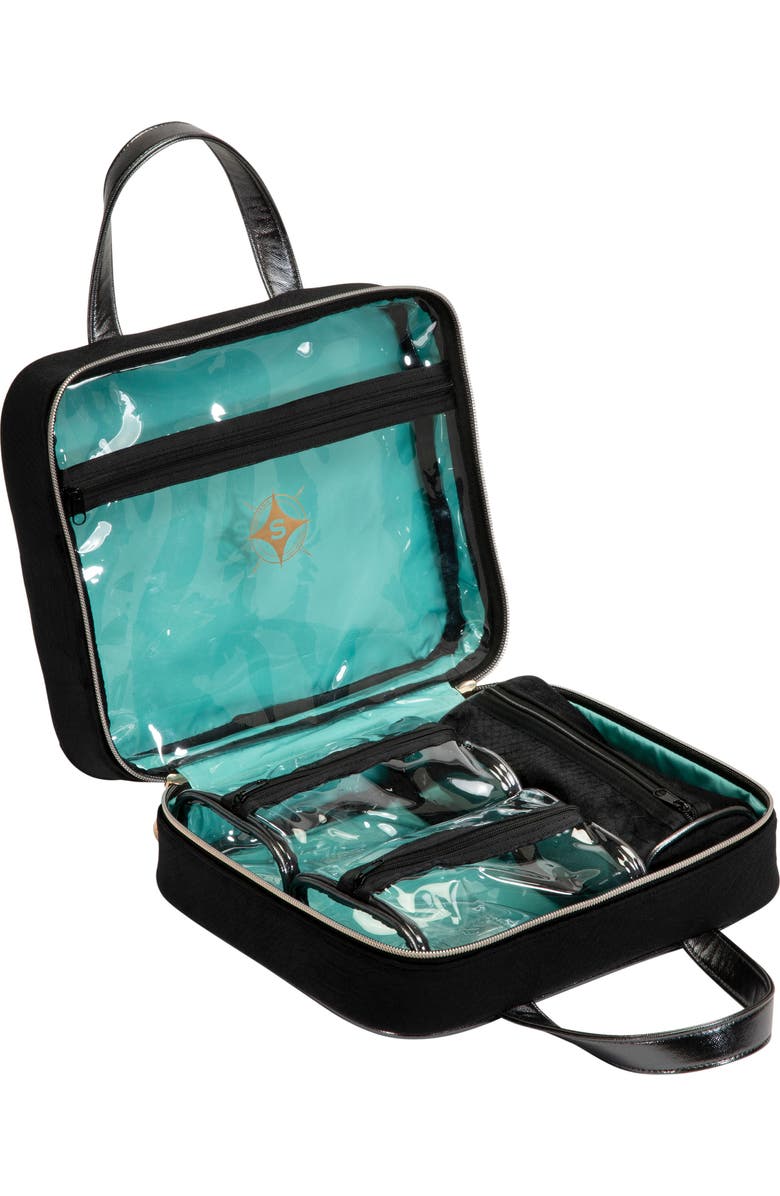 Stephanie Johnson Marais Noir Martha Large Briefcase Cosmetic Case, Alternate, color,