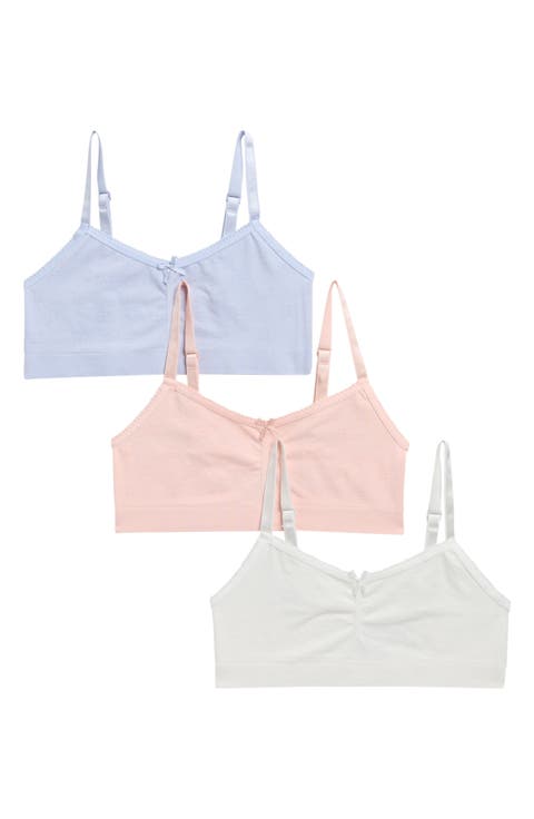 Kids' Assorted 3-Pack Seamless Butterfly Pointelle Knit Bralettes (Little Kid & Big Kid)