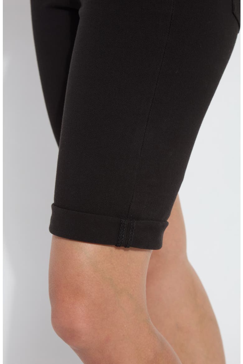 'Lyssentials Stretch Denim Boyfriend Shorts, Alternate, color, BLACK