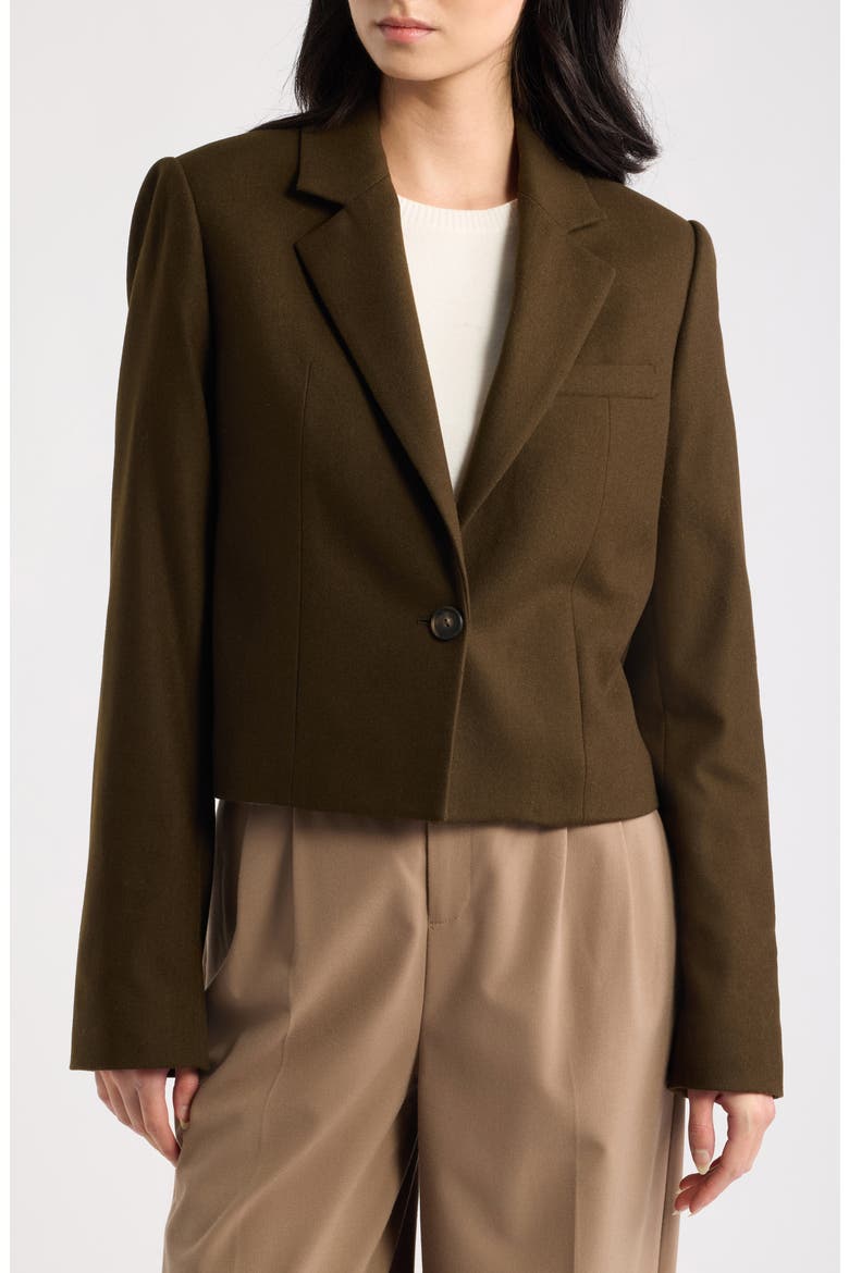 Short Flannel Blazer, Alternate, color, PINEWOOD
