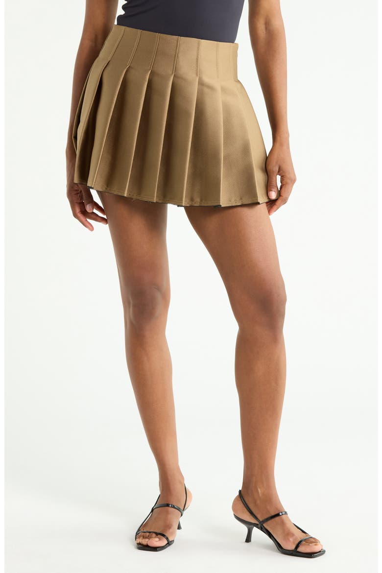 Rives Pleated Mini Skort, Main, color, BRONZE MULTI