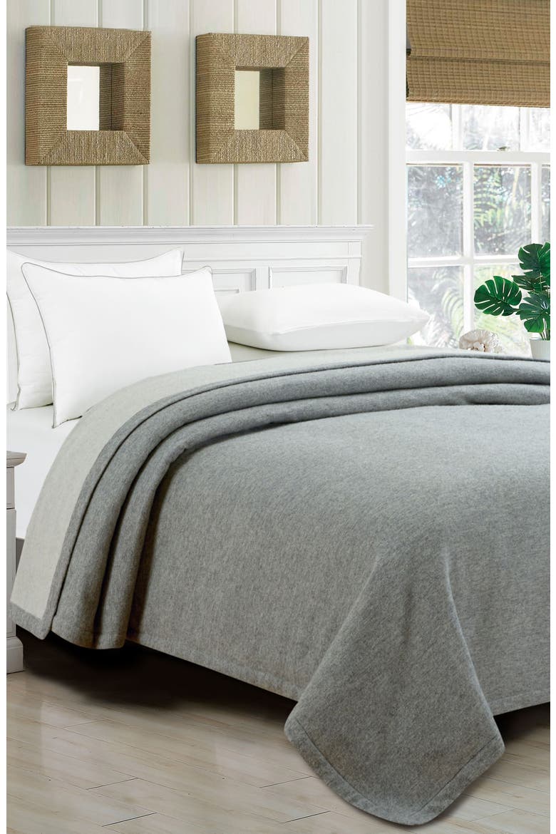 Self Hem Merino Wool Blanket, Alternate, color, GREY