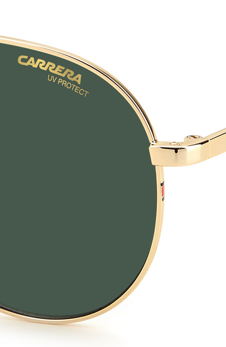 Carrera Eyewear 58mm Aviator Sunglasses, Alternate, color, Gold / Green