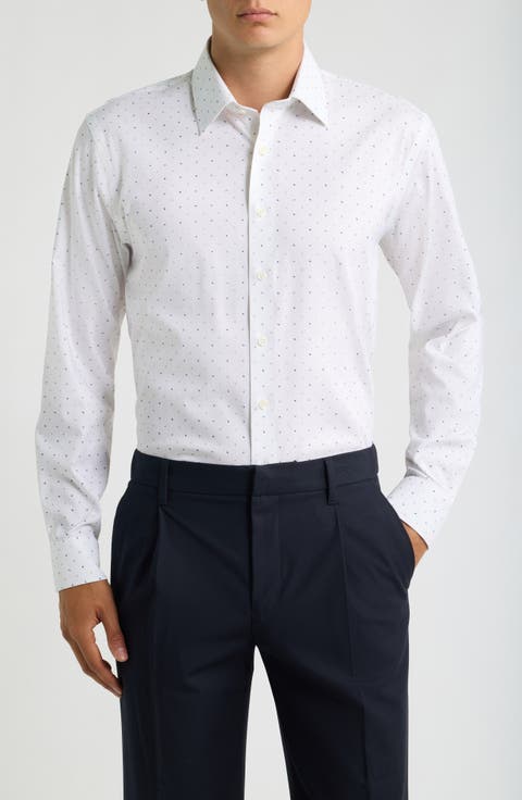 Paisley Performance Trim Fit Dress Shirt
