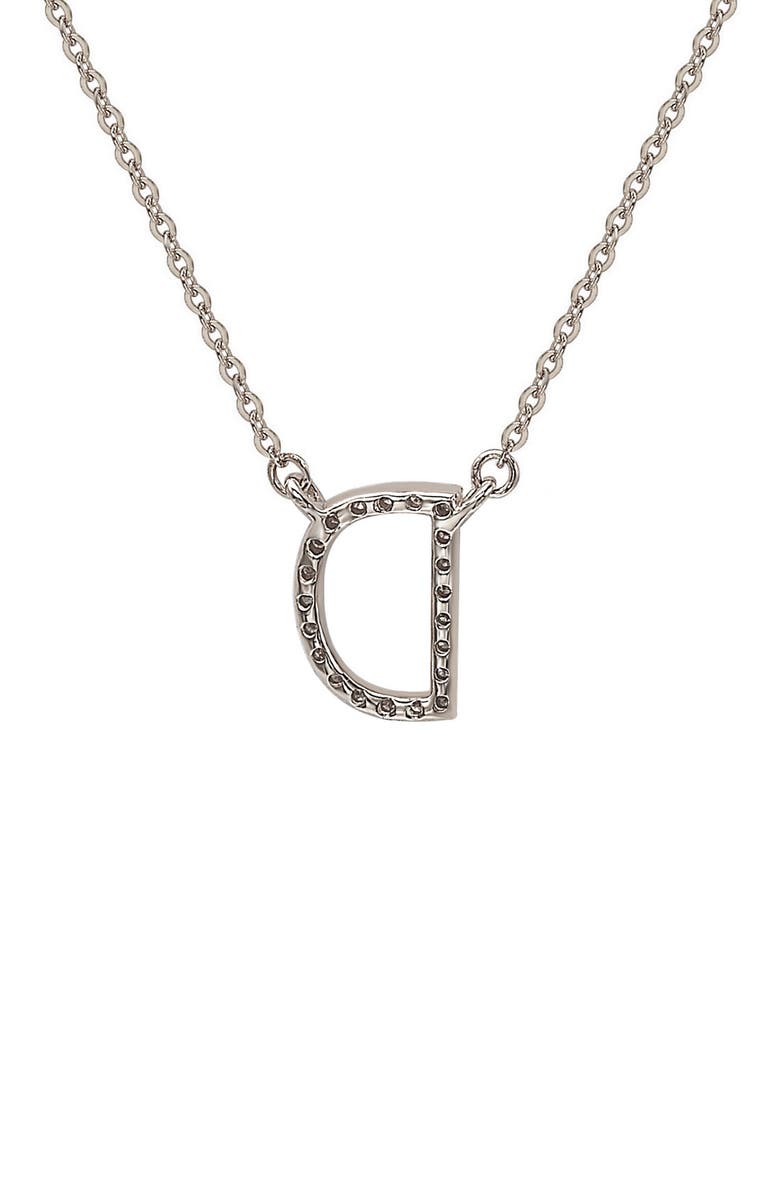 SUZY LEVIAN 14K Gold & Diamond Pavé Initial Pendant Necklace, Alternate, color, White- D