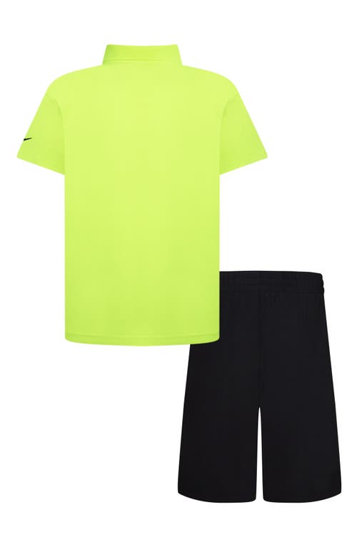 Shop 3 Brand Kids' Polo Shirt & Mesh Shorts Set In Volt