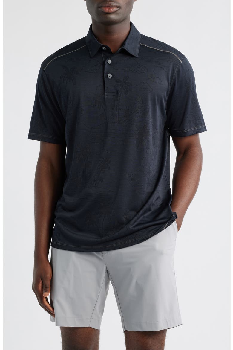 Palm Coast Isles IslandZone® Jacquard Performance Polo, Main, color, BLACK
