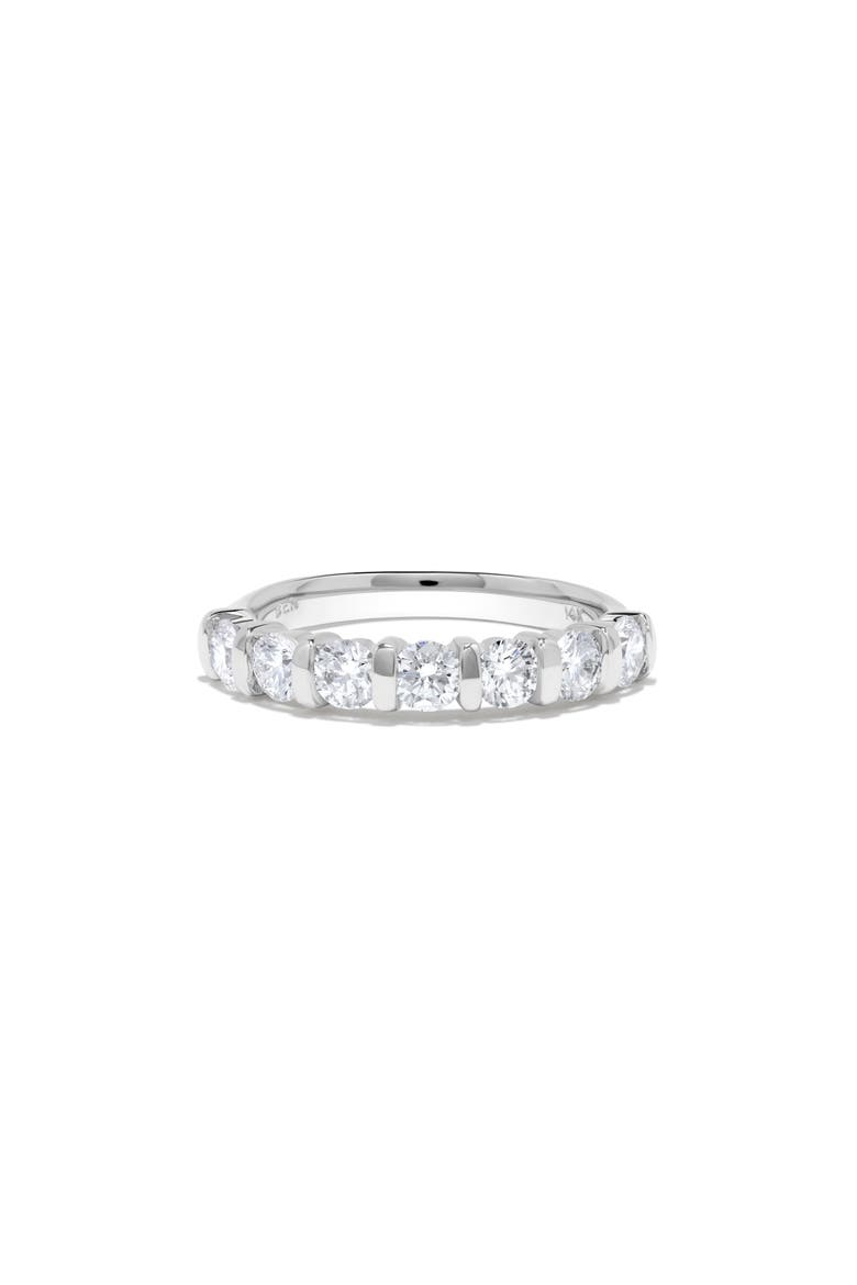 14K White Gold Bar Set Round Diamond Ring - 1.0ct., Alternate, color, WHITE GOLD