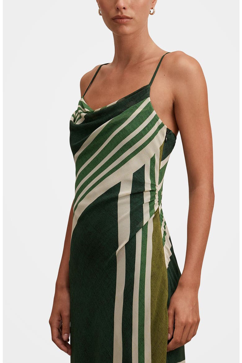 Annika Strappy Midi Dress, Alternate, color, VERDE STRIPE