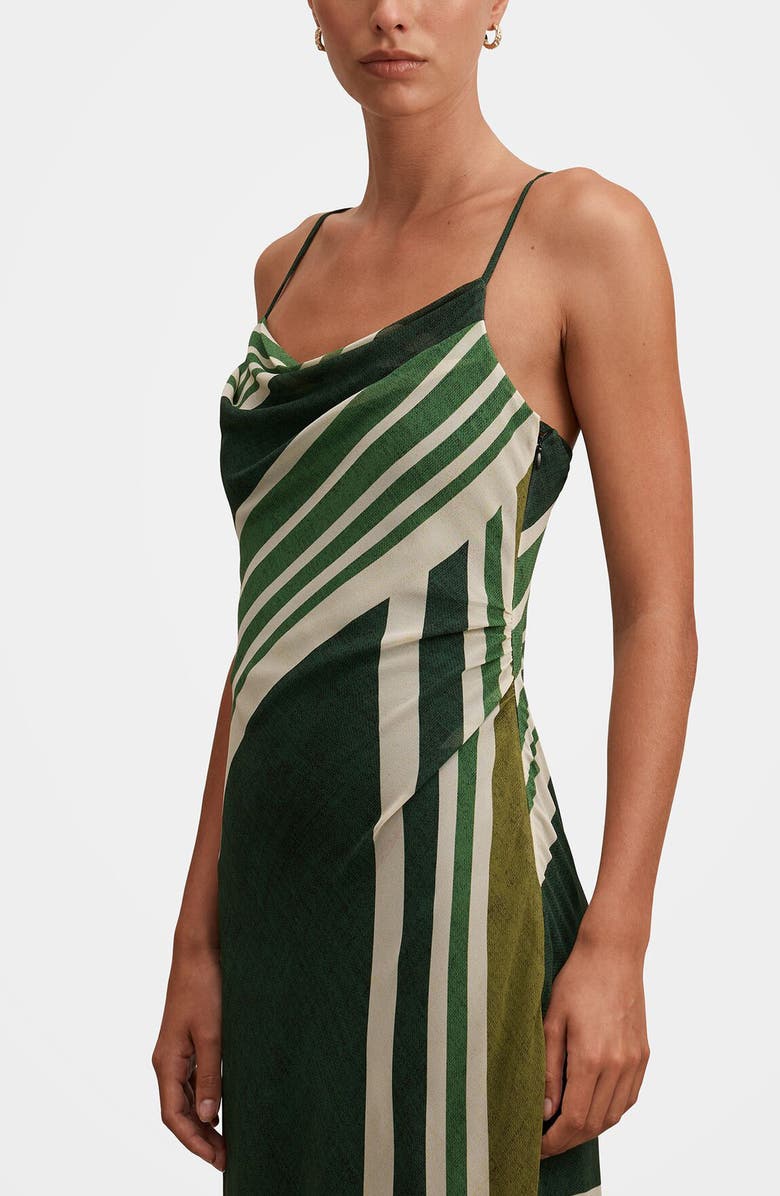 Ever New Annika Strappy Midi Dress, Alternate, color, Verde Stripe