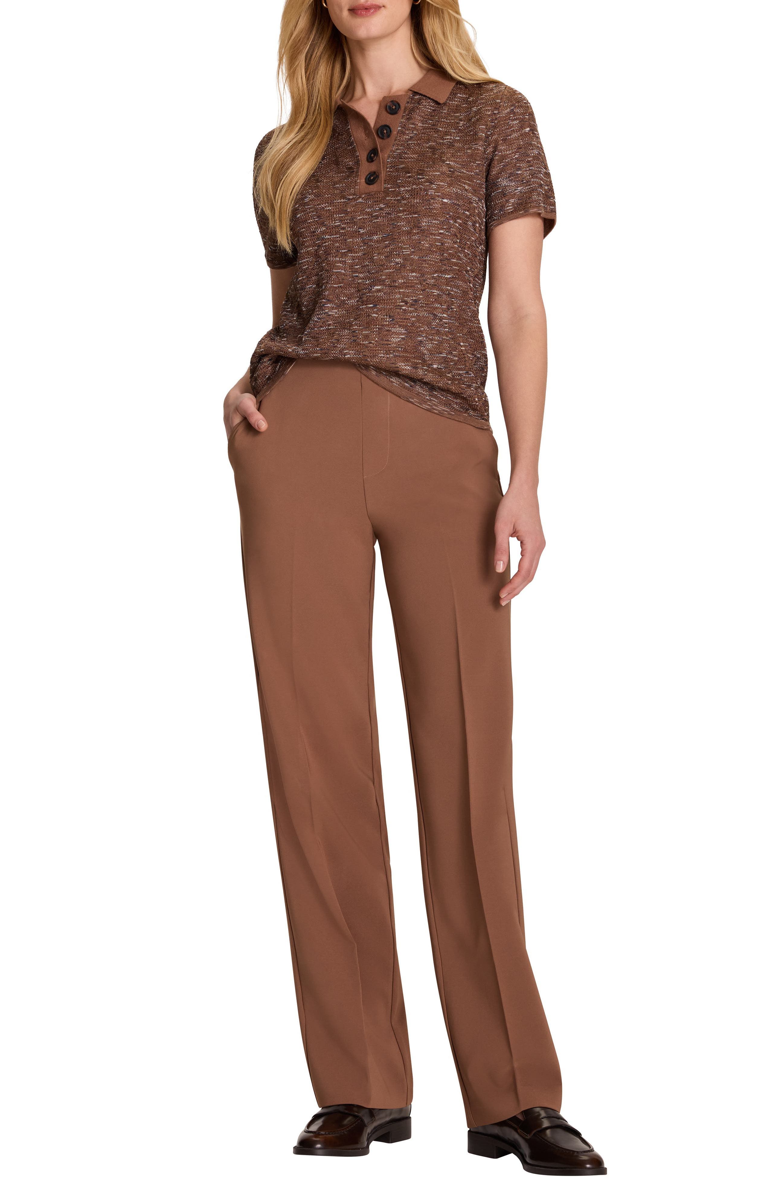 NIC+ZOE Lenox Wide Leg Stretch Twill Pants (Women) | Nordstrom
