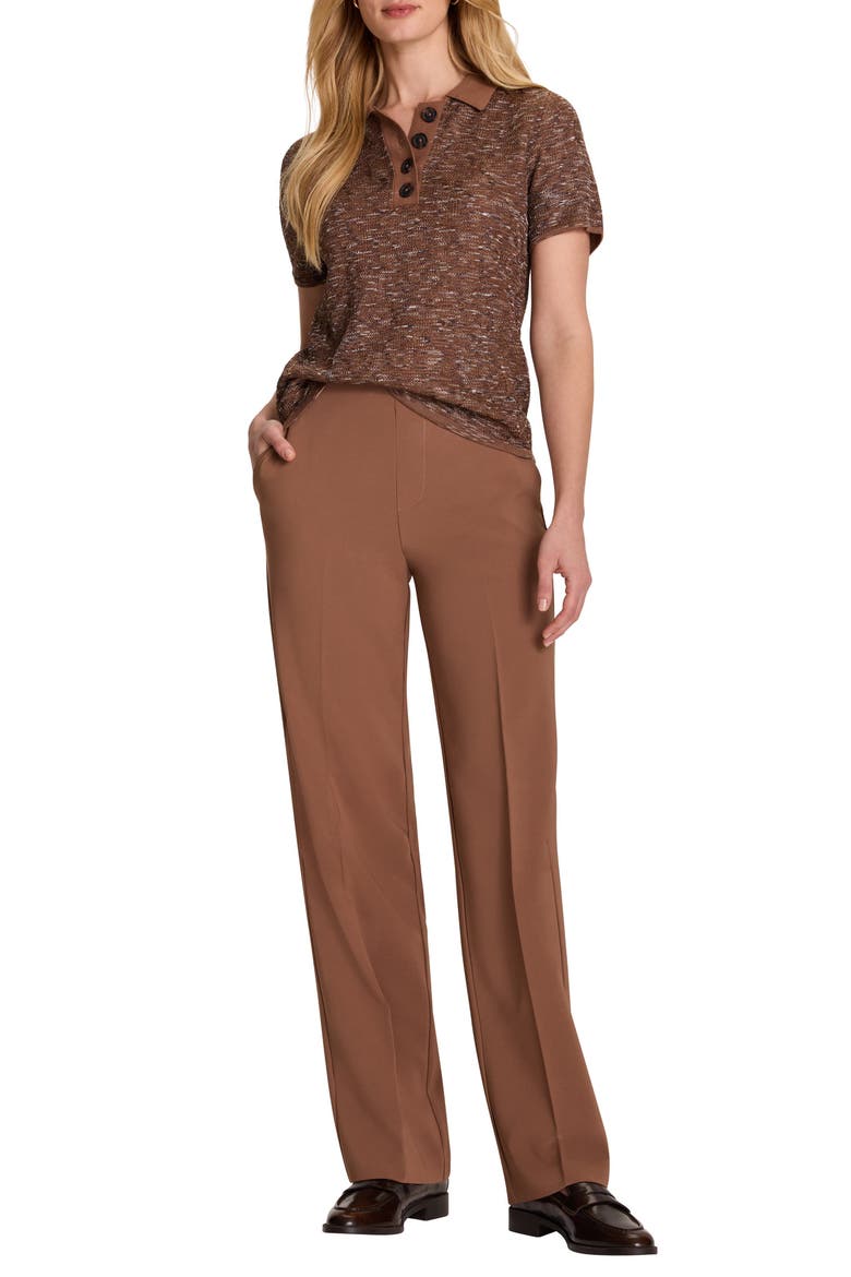 Lenox Wide Leg Stretch Twill Pants, Alternate, color, TIGERNUT