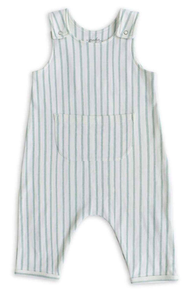Pehr Stripe Organic Cotton Overalls, Main, color, 