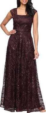 Alex Evenings Sequin Embroidered Gown