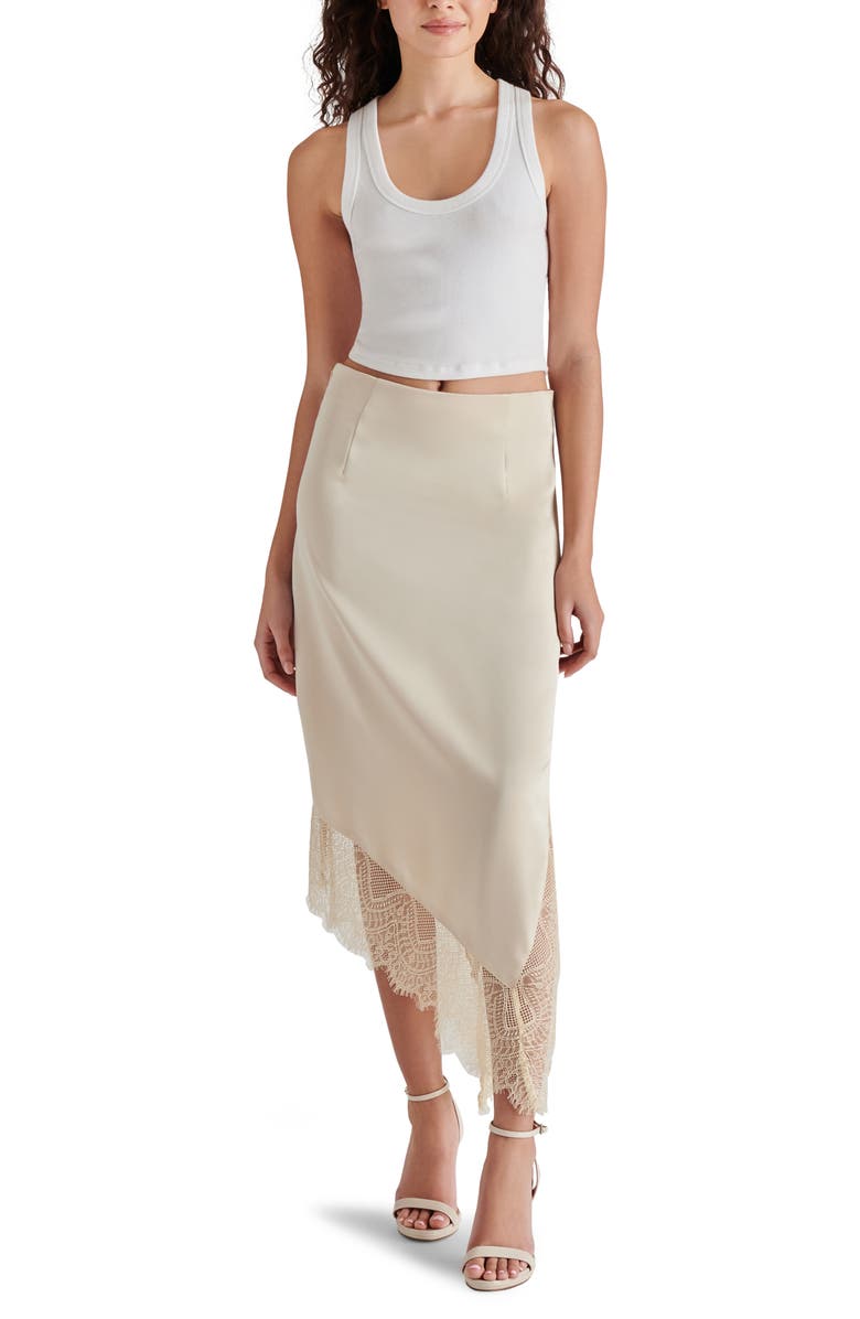 Steve Madden Carrie Anne Satin & Lace Skirt, Alternate, color, 