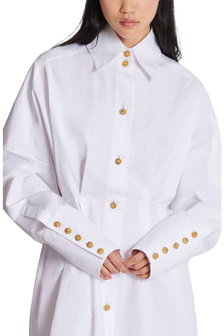 Poplin shirt dress, Alternate, color, white